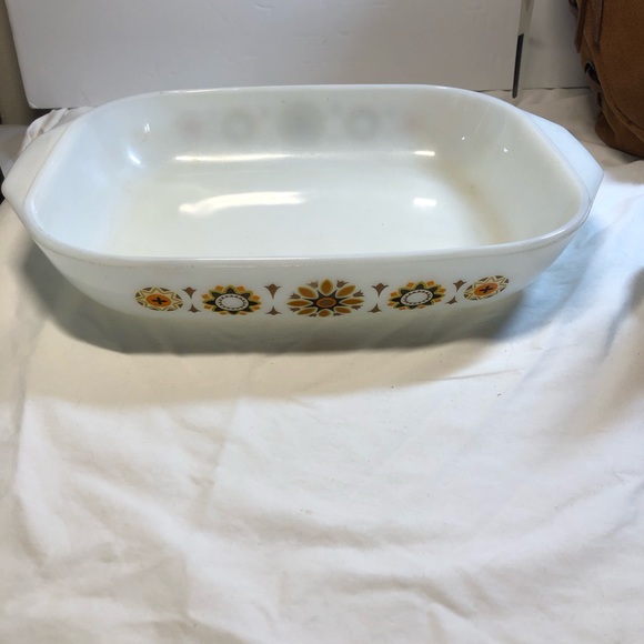 60s Vintage Jaj Pyrex Toledo Pattern Baking Dish / Lasagne Dish 11x8.5” England - Picture 2 of 10